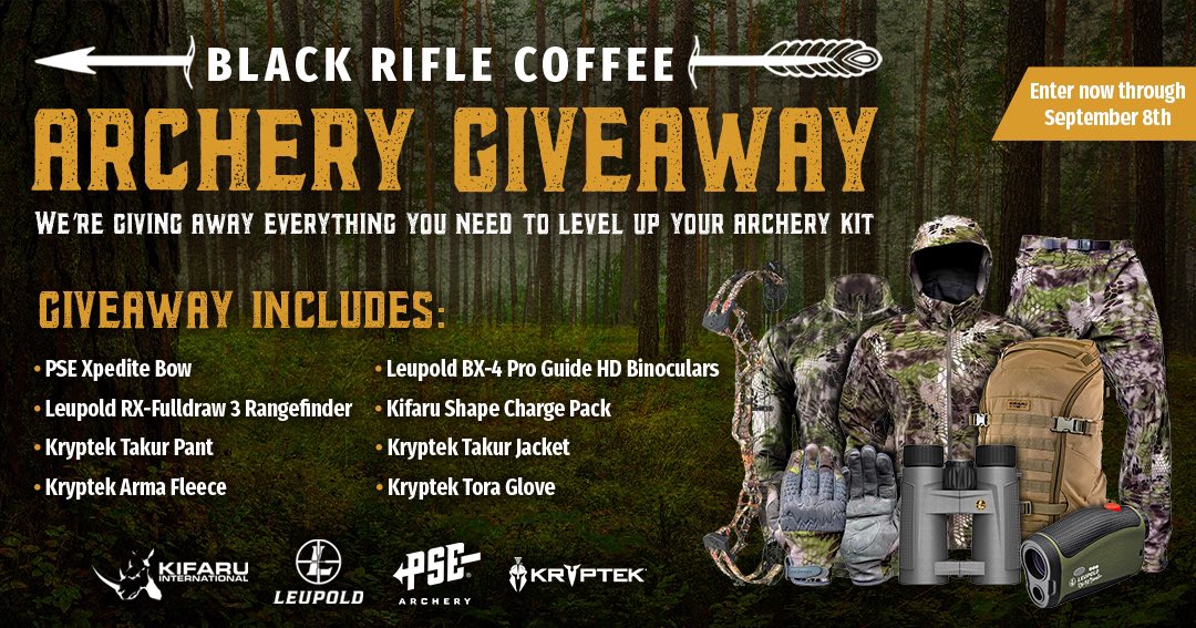 blckriflecoffee's tweet image. Archery Giveaway hit the link below to enter.   @kryptekoutdoors @LeupoldOptics @kifaru_intl @PSEBows  🏹🏹🏹🏹                    blackriflecoffee.com/pages/brcc-arc…