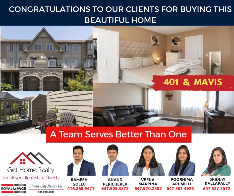 gethomerealty's tweet photo. Congratulations to our Clients.

A #TEAM SERVES BETTER THAN ONE.
🔴Looking to buy a home. Have questions regarding buying a home.
Contact:📱 Ramesh Gollu (416)-268-5477
Anand Pericherla ☎️ (647)-505-3572
-Team Get Home https://t.co/vmmUye7StZ
