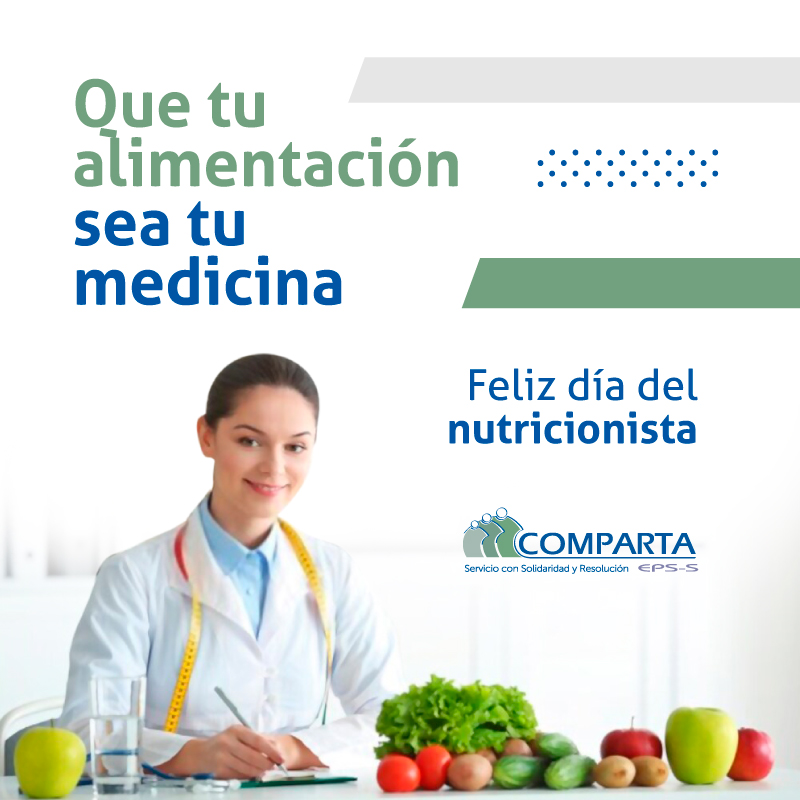 CompartaEPS's tweet photo. Hoy agradecemos a los nutricionistas por contribuir en el bienestar de los colombianos por medio de la alimentación saludable. Feliz día para todos.  
#salud #bienestar #vidasana #alimentacion #nutrición #cuerpo #medicina #vidasaludable #calidaddevida #comida #CompartaEPS https://t.co/8JDOI4vshz