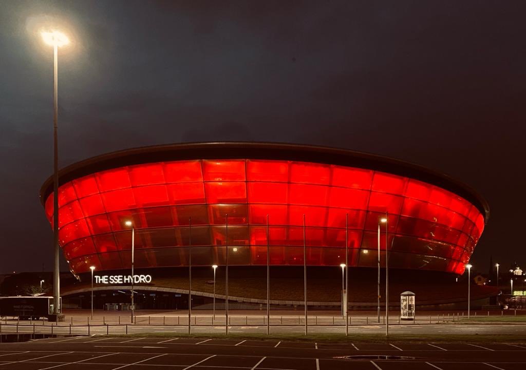 gigsinscotland's tweet photo. Tonight. Some of Scotland’s most iconic venues and landmarks were lit up red to show support for the music industry. Please share #lightitupredscotland #wemakeevents https://t.co/BqSGMCs5G9