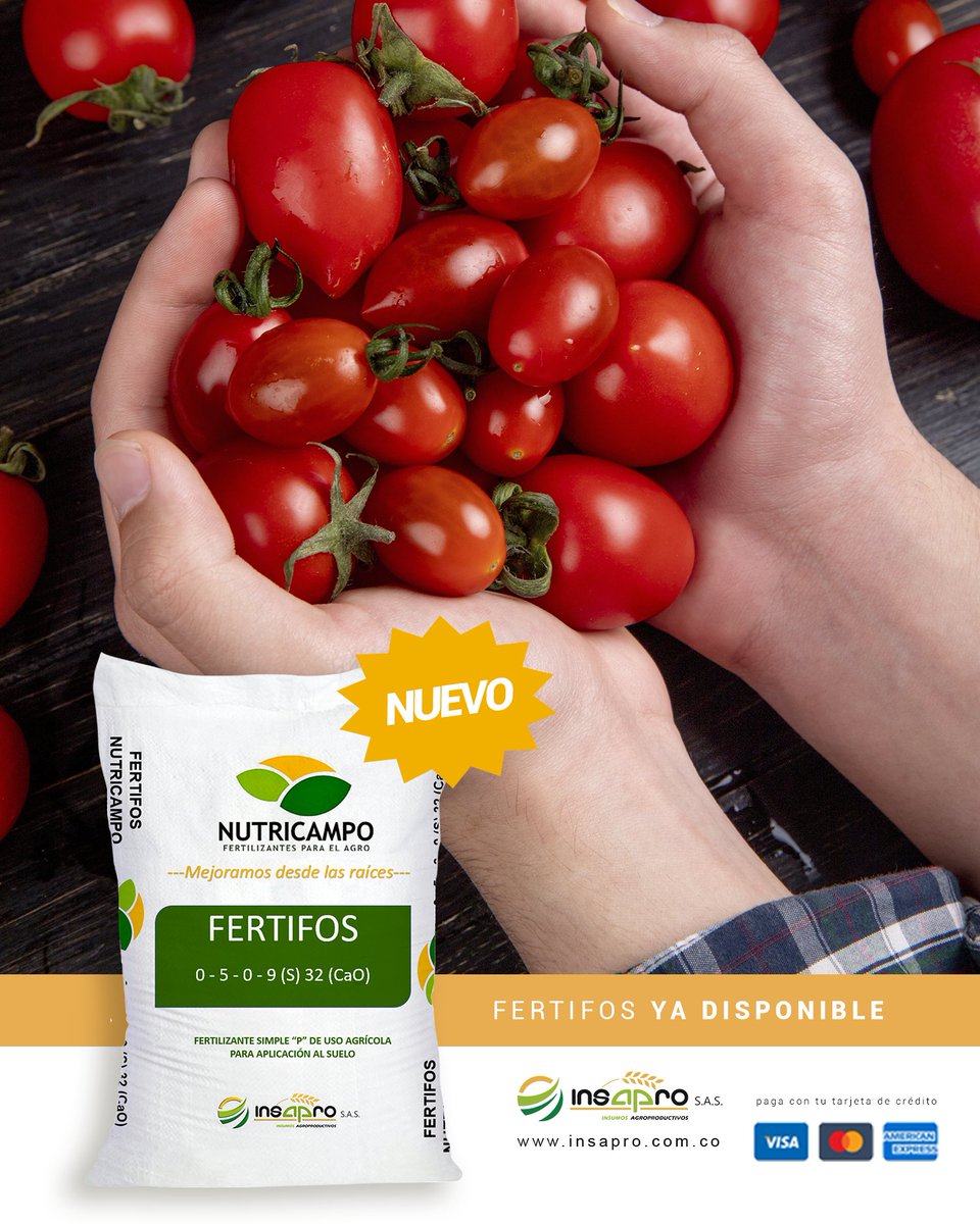 Insapro_sas's tweet photo. 🚨 Tenemos un nuevo fertilizante registrado ante el ICA que se une a nuestra familia #Nutricampo. 🌟NUEVO - FERTFOS🌟
Contáctanos al 3045529119 y pídelo.
.
#NuevoProducto #UltimaHora #Nuevo #Fertilizante #NutricionVegetal #FertiCarga #CertificadoICA #NuevoFertilizante #Insapro https://t.co/lRx7TJC3TJ