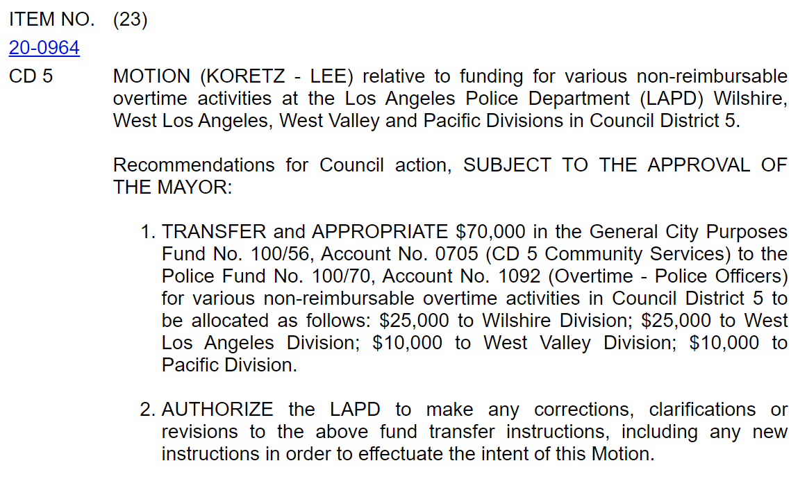 Next caller just told CM Koretz that he isn't going to be City Controller. Love it.Also pointing out that we don't need funding for police overtime (item 23).General public comment: upholds the demands in memo signed on to by  @UnrigLA and  @GroundGameLA.You love to see it.