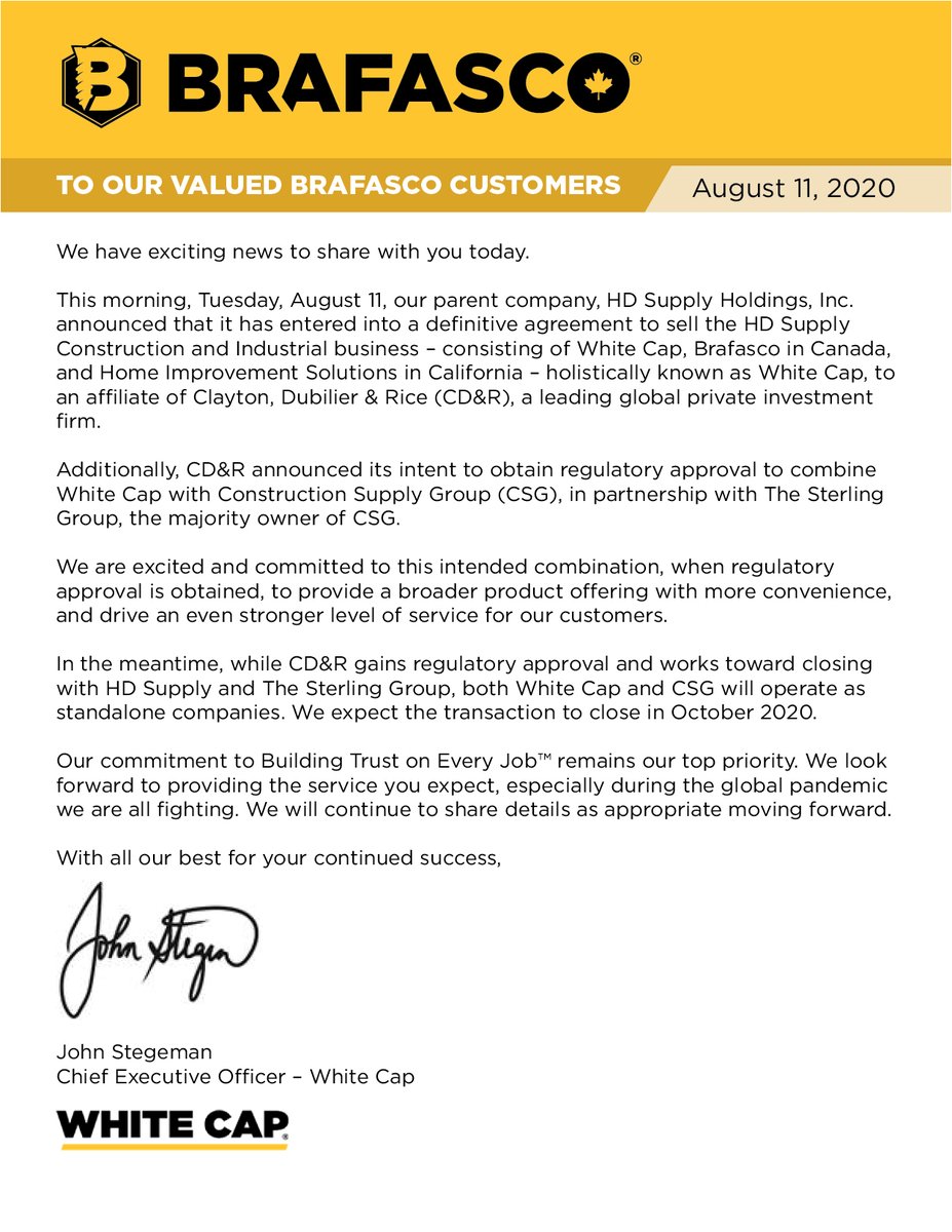 We are pleased to bring this exciting news to Brafasco's valued customers and partners!