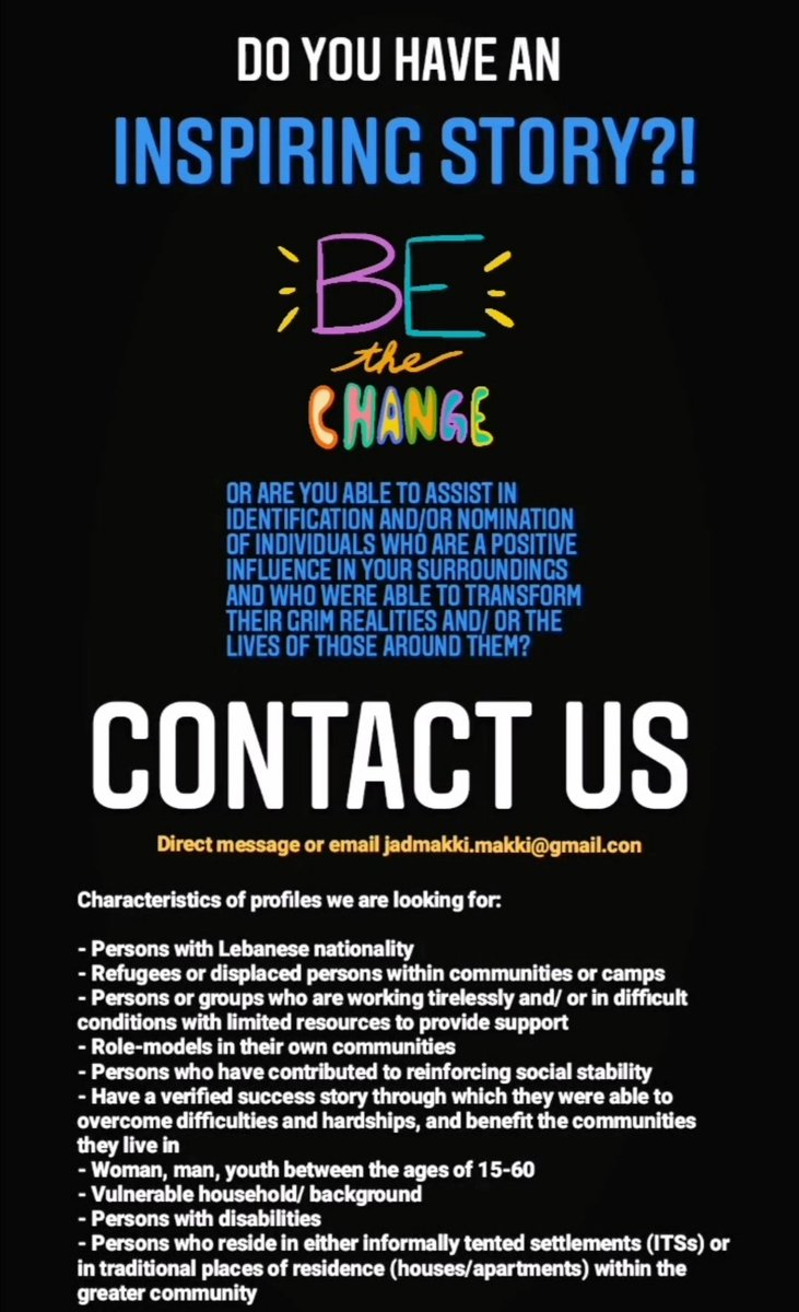 Do you have an Inspiring Story?!

Or are you able to assist in identification and nomination of individuals who are a positive influence and who were able to transform their grim realities and/or the lives of their communities and surroundings?

CONTACT US ⬇️⬇️