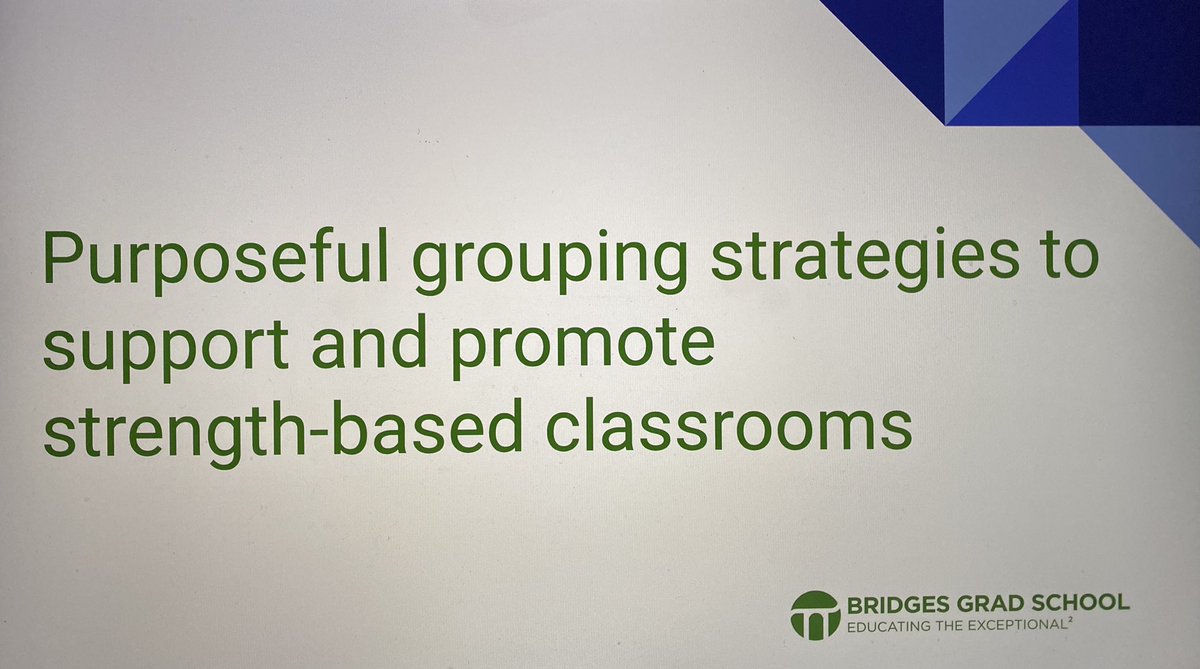 Presented a workshop on grouping strategies with an amazing ensemble of educators from Austin, Texas. Inspirational! <a href="/SusanBaum8/">Susan Baum</a>
