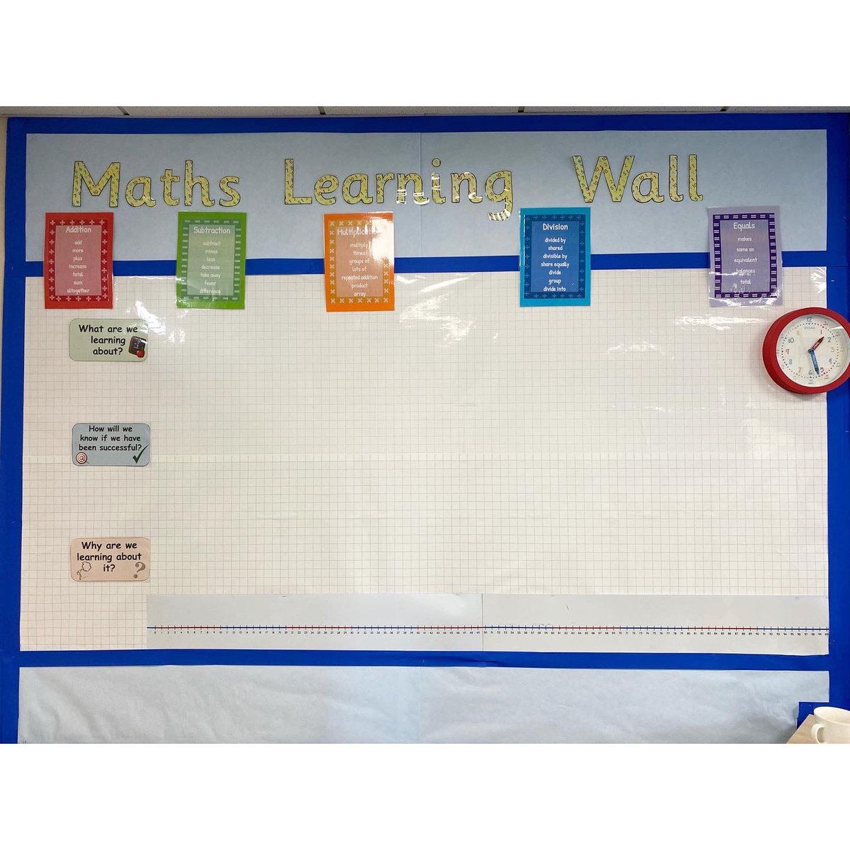 MissHCook's tweet photo. ✏️MATHS WORKING WALLS📐 

We decided that Y6 need 2 working walls for Maths this year. The blue is for current learning, the green is for arithmetic strategies😍 

Can’t wait to fill them up🤩 

#maths #ks2 #year6 #workingwall #display #classroomdisplay #learningwalls https://t.co/IRIIVMcG3i