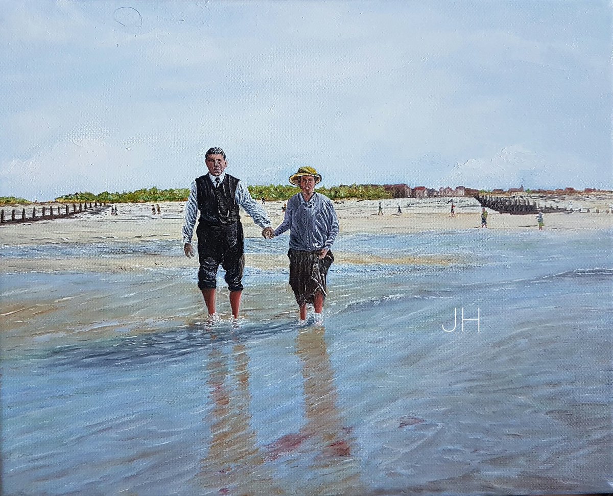 HeystekJ's tweet photo. #Facebook reminds me that exact  4 years ago I finished this #oilpainting #downtonabbey #MrCarson &amp; #MsHughes #painting #paintings #portraitpainting #art #arte #artshare #arts #artwork #artistsontwitter #oiloncanvas #Twitart #beach #beachfun #beachdays https://t.co/qKnEgQ68F2