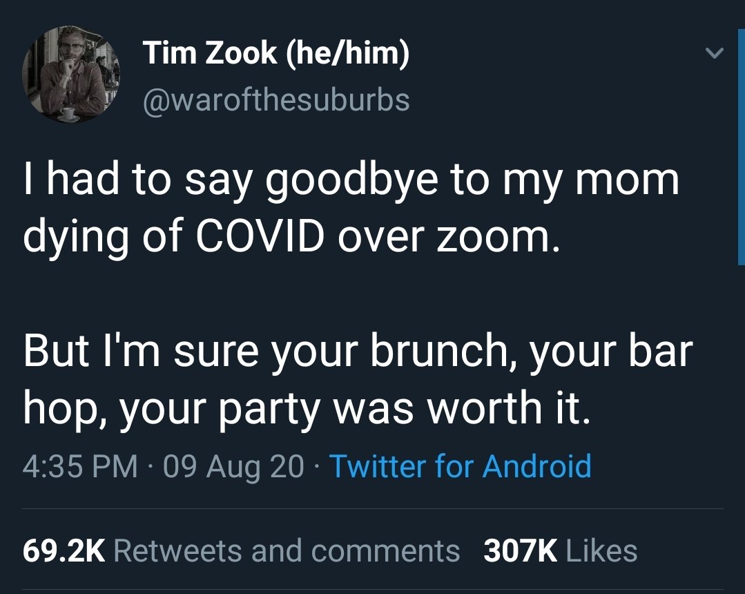 CircleToonsHD's tweet photo. The straight up fucking ignorance and evil in the comment section of this man's post is unbelievable.

The fact that people will sooner ridicule a man that lost his mother during a pandemic, than be a part of the fix is fucking astounding.

It's so easy to NOT be a shit human. https://t.co/kAU8DSG34R