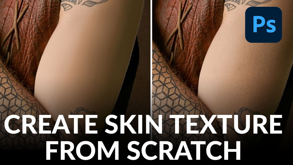 phlearn's tweet image. Learn how to create skin texture in Photoshop as we completely remove a tattoo from a person’s arm, and then use a combination of professional techniques and the included Photoshop Brushes to fill that area in with ultra-realistic skin texture. phlearn.com/tutorial/creat…