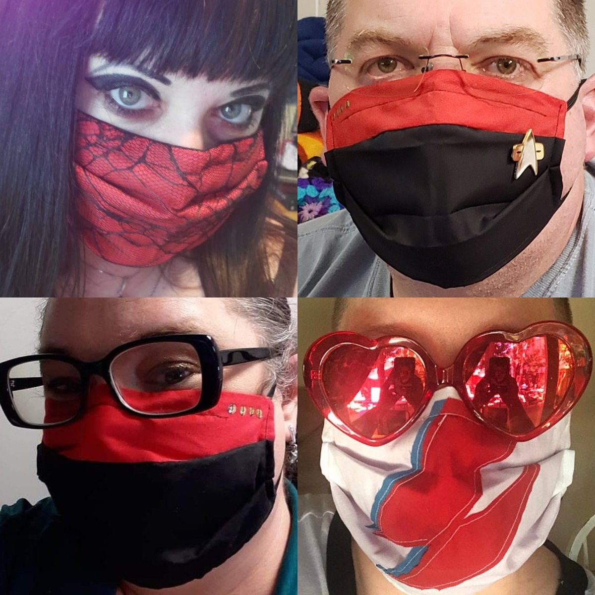 sewluckygirl's tweet photo. Sewing for August delivery! Need a soft, hip cotton facemask? I've got you covered at Sew Lucky Girl on Etsy. https://t.co/XNYYNXye3Z 😷🧵📍✂️#facemasks #Facecoverings #cottonfacemask #mask #sewluckygirl #etsy #WearAMask #popculturemasks #startrek #aladdinsane #goth #MasksOn https://t.co/Dd3ysCPWQ4