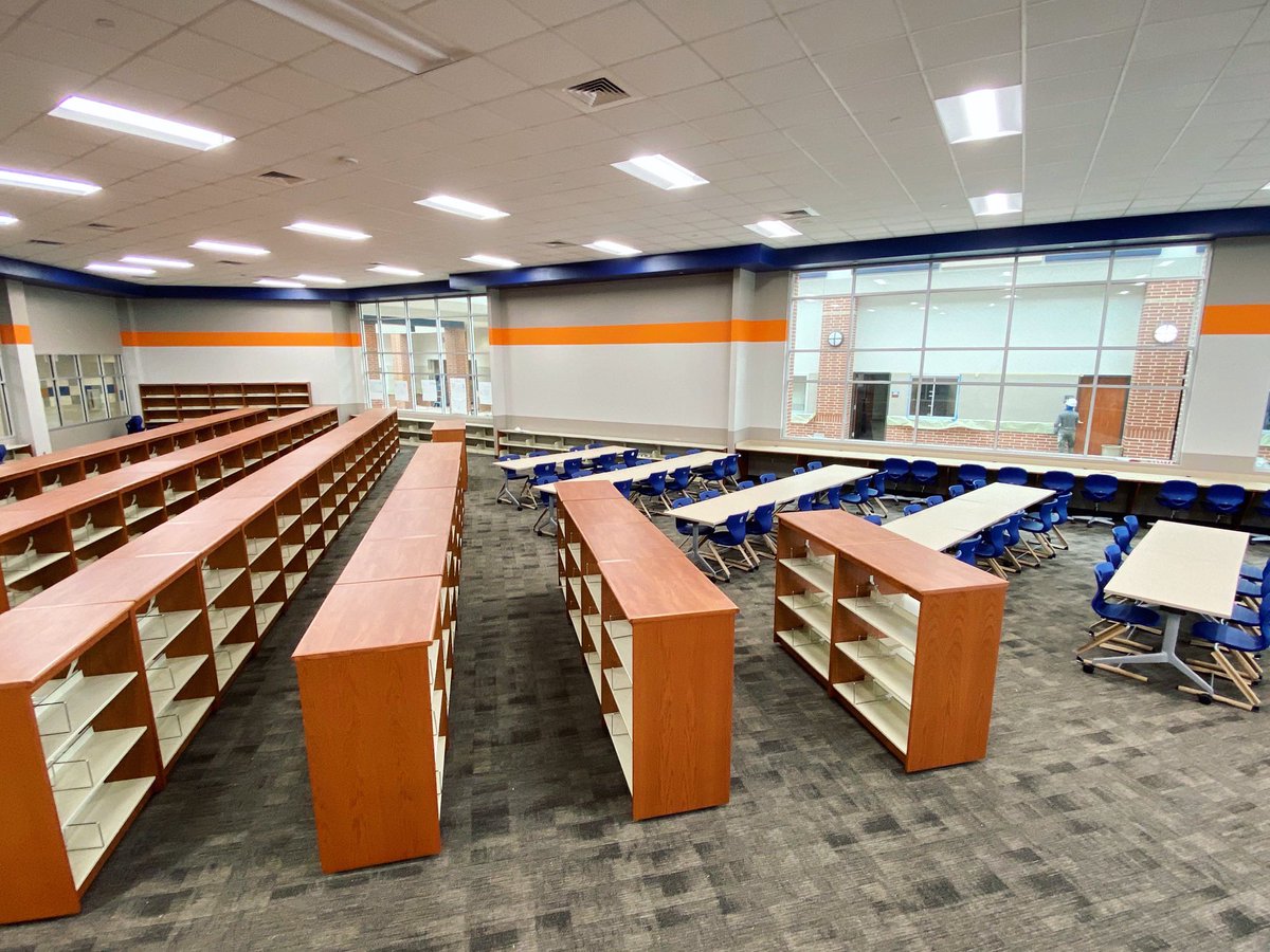 A bird’s eye view of our latest project in the area. The library came together nicely and is ready to be filled with lots of books! 📚
