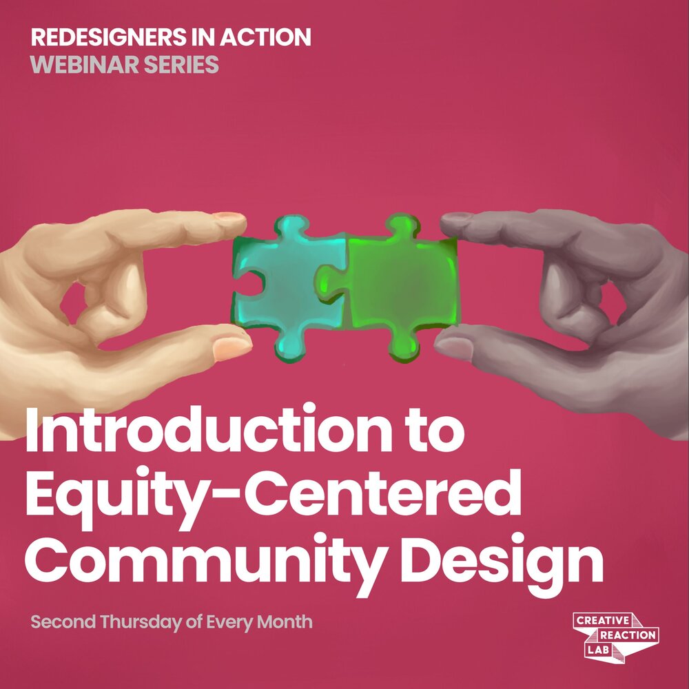 CRXLAB's tweet photo. Register now! Our next Introduction to Equity-Centered Community Design webinar is this Thursday, August 13th at 11:00 am CDT.
Sign up or find more information here:https://t.co/he4FrWhrrS
#equitycenteredcommunitydesign #redesignersforjustice #webinar https://t.co/Y87tv4pRMN