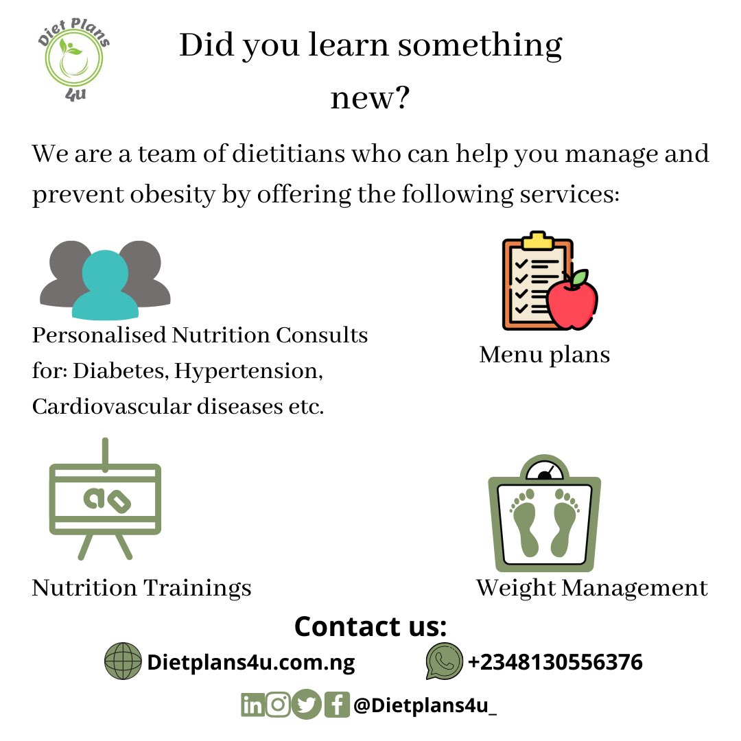 How you manage obesity? You need the help of a dietitian to manage obesity, especially when it comes to lifestyle modifications.Medications and bariatric surgery are other ways to manage obesity.  @Dietplans4u_ have a team of dietitians who are ready to help. Contact us today!