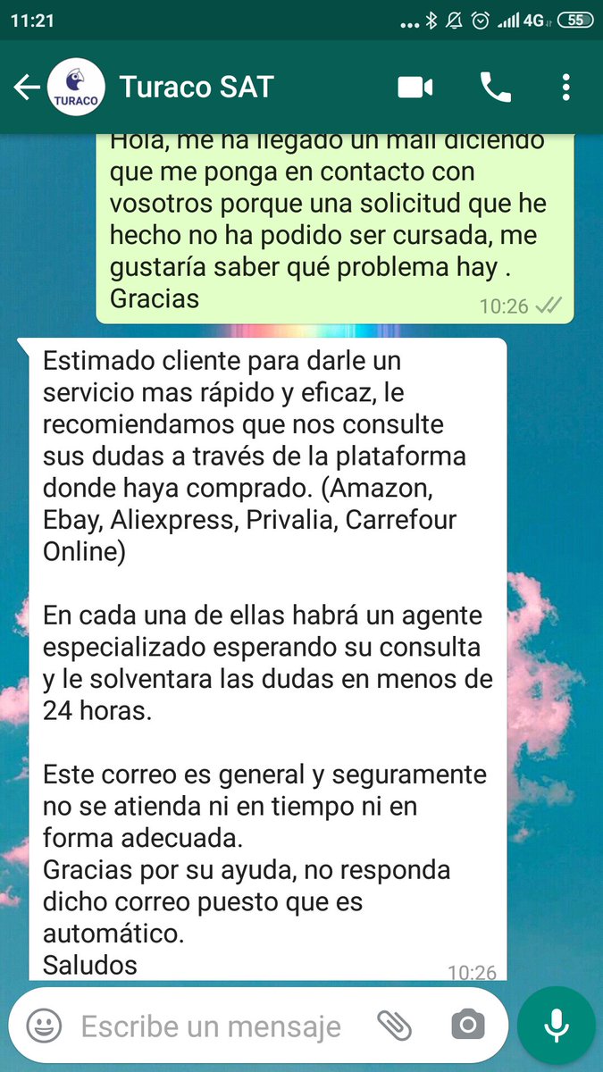 LAURMILA's tweet photo. Yo toda ilusa (se ve que la ola de calor no ha matado del  todo mi vida y me dejó esperanzas al menos) pienso, que bien un teléfono al que llamar dónde me atenderá un ser humano , pues ... Después de intentarlo 3 veces y saltarme un contestador digo ,pues mando WhatsApp https://t.co/HNLKto5wS1