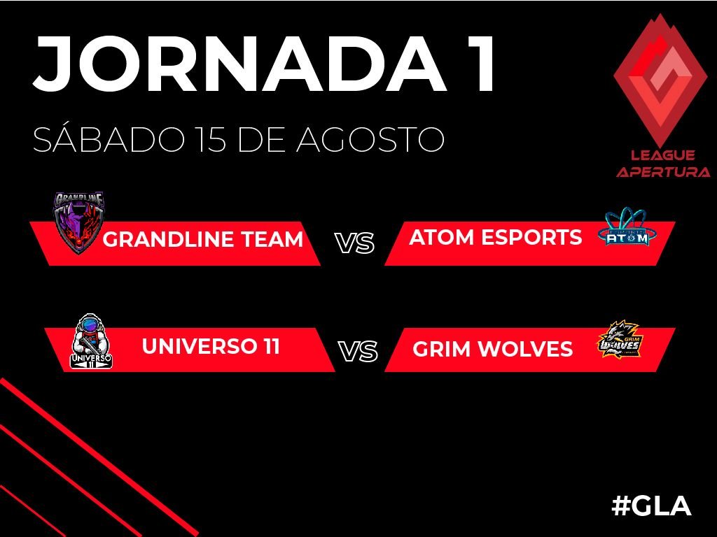 Grupo C
<a href="/grandline_cr/">GrandLine - Quedate en casa</a> vs @ATOMESMEX

<a href="/clanuniverso11/">Universo 11</a> vs <a href="/GRIMWOLVES1/">grim wolves</a>