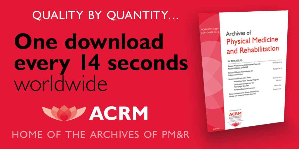 Check out this newly-updated list of the most-cited and downloaded articles published in the Archives of Physical Medicine &amp; #Rehabilitation during the past 2 years. These articles are too good to miss!
Go to acrm.org/publications/a… #research #physiatry