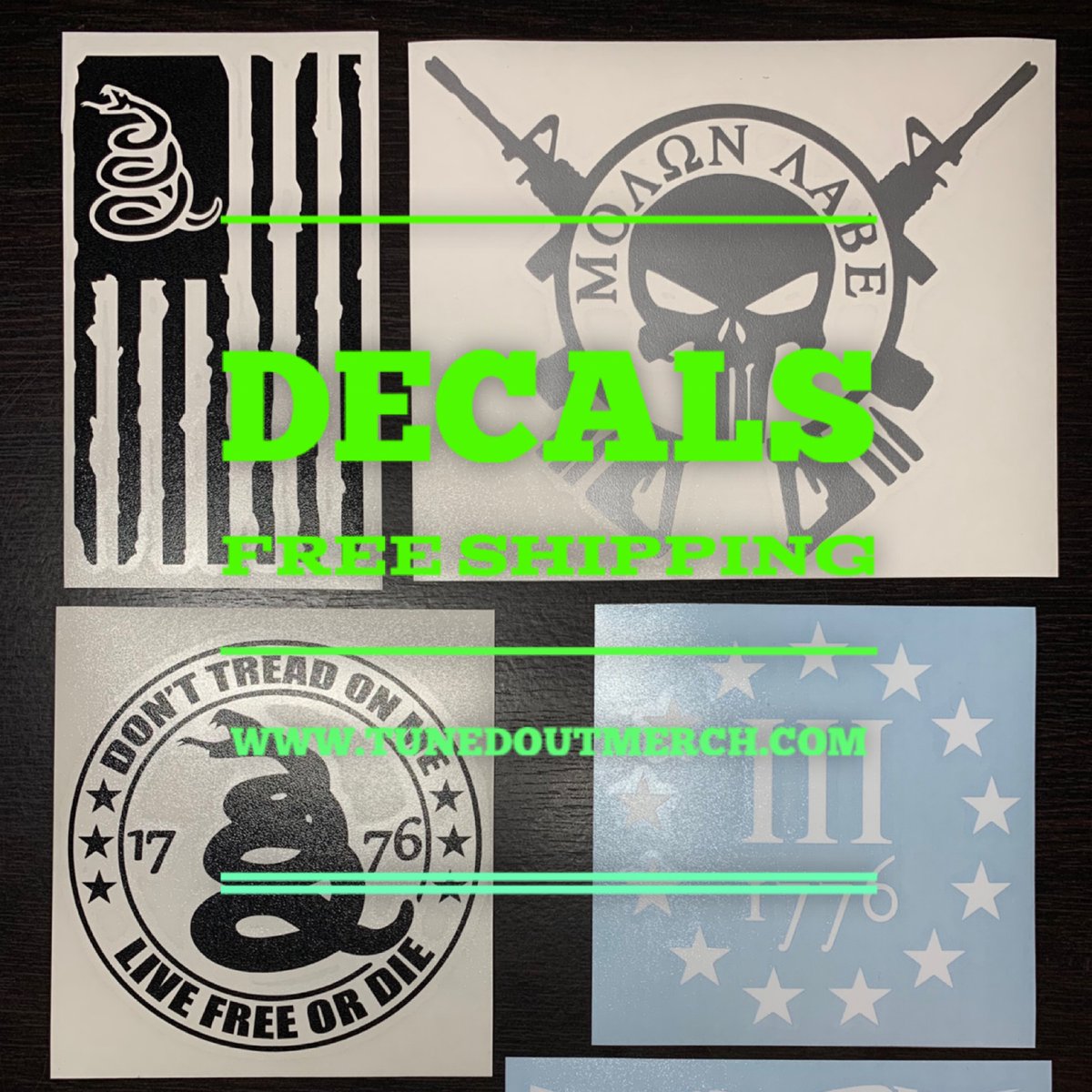 tunedoutmerch's tweet photo. Want to support the #2ndamendment be sure to check out all our decals &amp; more coming to our new website #freeshipping https://t.co/WZTJvOcJdn https://t.co/l8DqcXIuPk