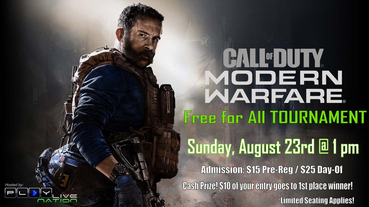 FreedomCrossing's tweet photo. 🎮Mark your calendars🎮
PLAYlive Nation (Fort Bliss, TX) will be hosting a Call of Duty tournament on Sunday, 8/23 beginning at 1 PM.
Visit their page for more information!
.
.
.
#FreedomCrossing #FBTX #FortBliss #FtBliss #FortBlissTexas #PLAYliveNation #CallOfDuty https://t.co/jP44LQzTxW