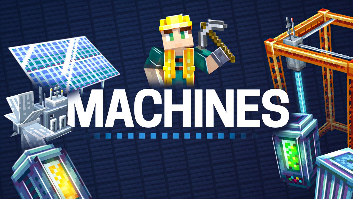Machines!

Tired of farming? Produce electricity with solar panels, water turbines and wind turbines. With this electricity, you can use the quarry, the ore generator, the food generator, and other machines! 

Get it now! 🪛
minecraft.net/en-us/pdp?id=3…