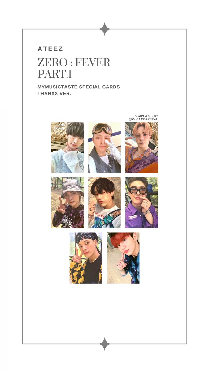 pix Ateez Fever Part 2 Photocards Template ateez album wishlist template zero