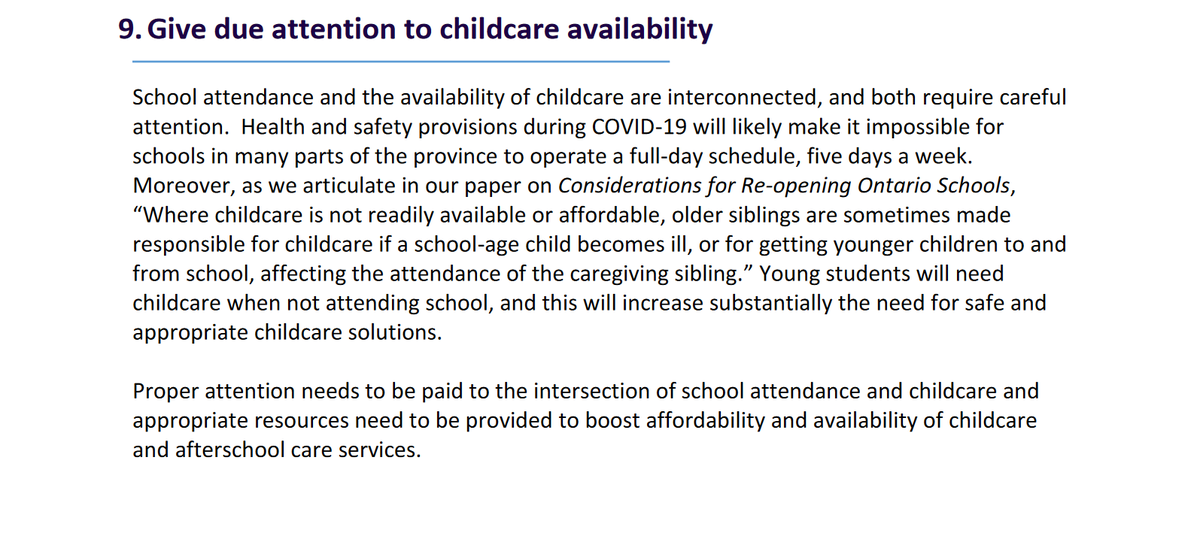  #GentleReturn Consideration 9: Give due attention to childcare availability https://www.oise.utoronto.ca/preview/lhae/UserFiles/File/Gentle_Reopening_of_Ontario_Schools-2020.pdf  #OntEd  #SafeSeptember  #BackToSchool /10