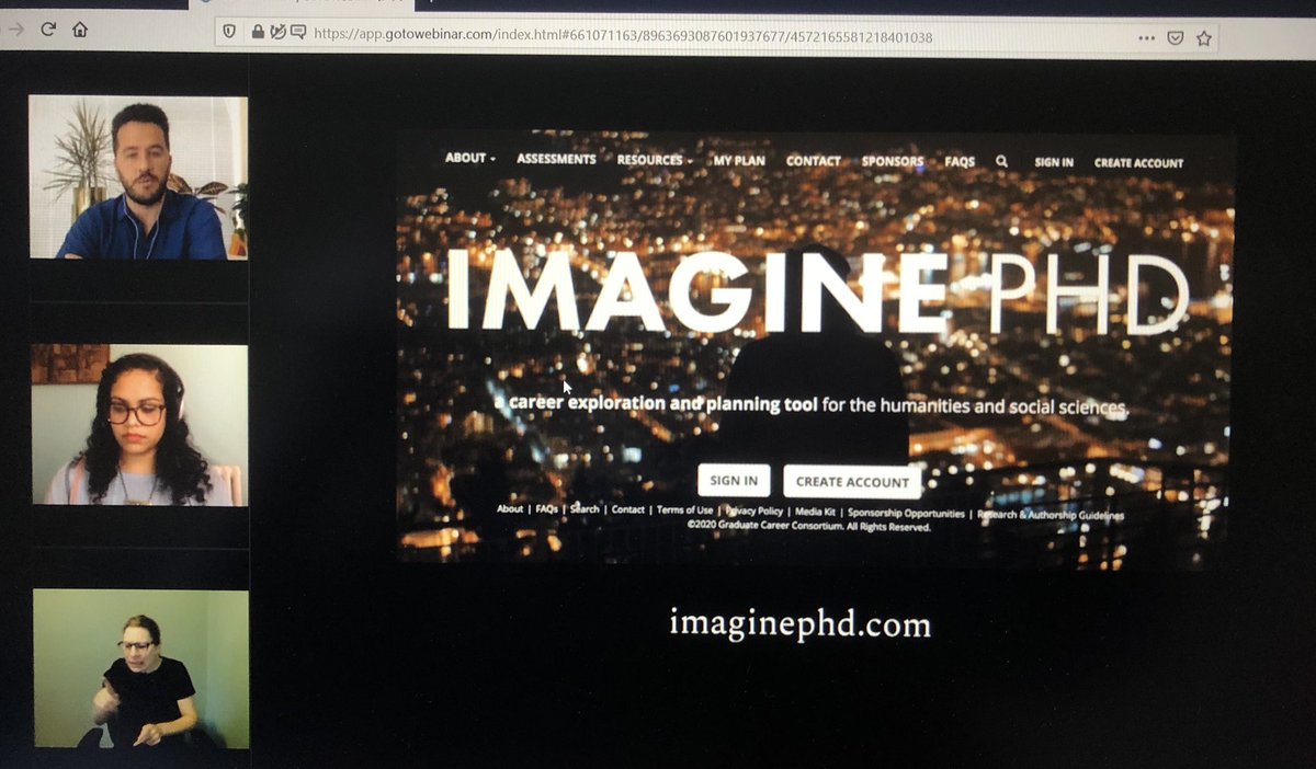 nimlothdecuba's tweet photo. To do after today #mlawebinar: go to #ImaginePhD and discover new options to use my humanities PhD skills @soniaaanayak @briandegrazia Because #diversecareers are waiting outside of academia 💪🏾 https://t.co/0KQwpEJKqq