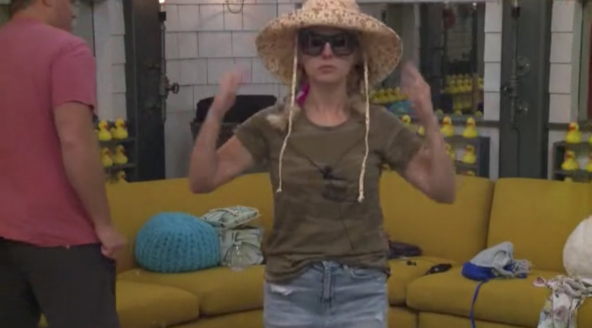 realityreacts's tweet photo. the hat is... a choice #bb22 https://t.co/sOoAA395VE