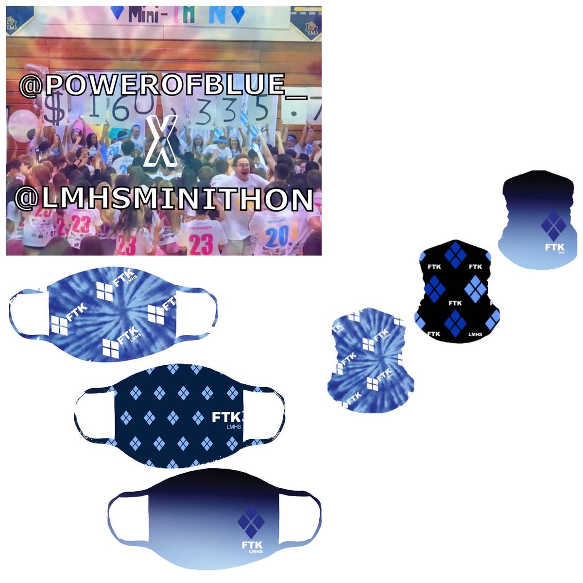 LMHSMiniTHON's tweet image. Support LMHS Mini-THON by buying a mask or neck gaiter from @powerofblue_ on Instagram! Items are just $12 each!
