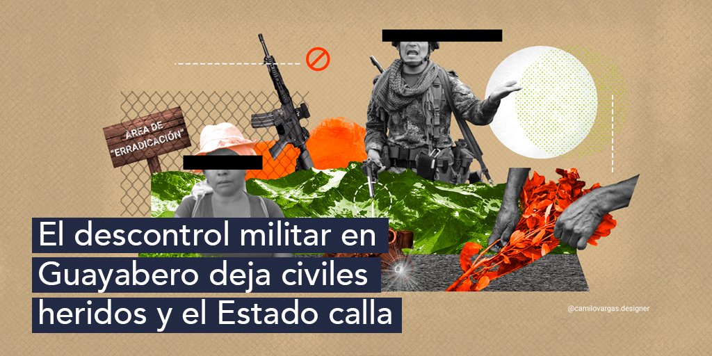 CdR_'s tweet photo. La protestas campesinas que se han desatado por la campaña de erradicación de cultivos ilícitos que adelanta la Fuerza de Tarea Conjunta Omega en la región del río Guayabero, han finalizado con heridos, hambre y miedo.

#SOSGuayabero 👉 https://t.co/EoKRhonKm2 https://t.co/5E94ZkxGXY