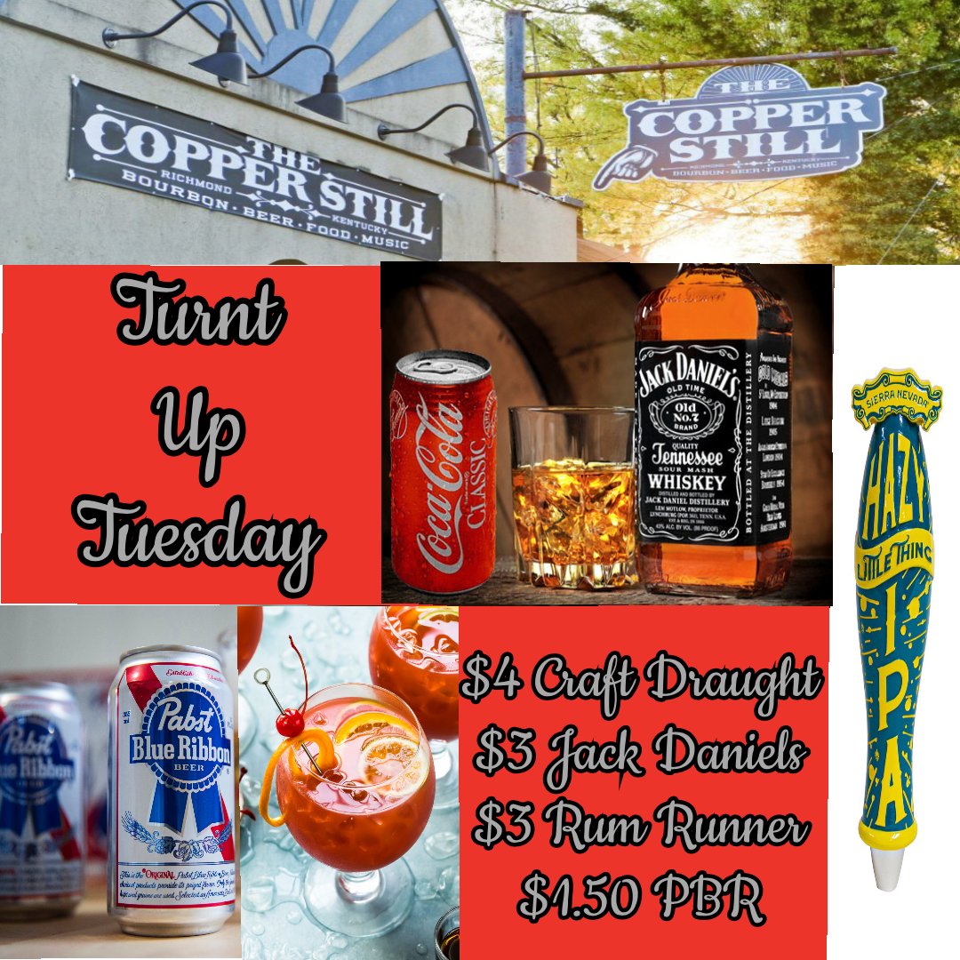 Even with a curfew there’s still time to get turnt up on a Tuesday! Come on down to The Copper Still for some great food and drinks this evening!! #TheCopperStill #TurntUpTuesday