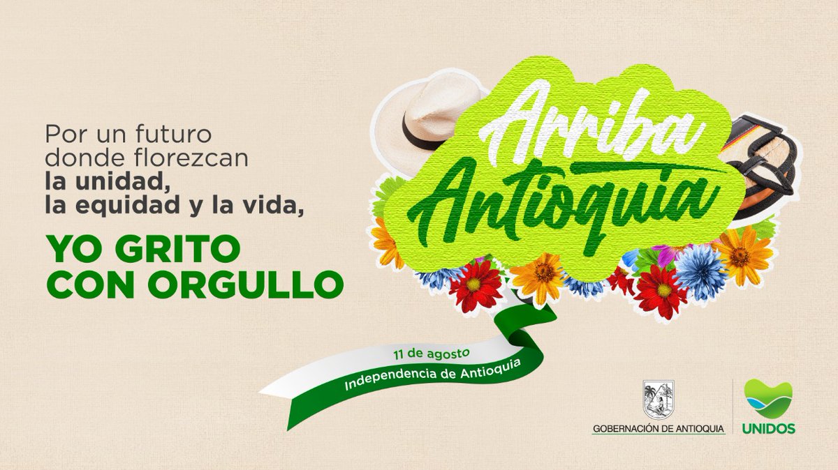 SaludAntioquia's tweet photo. Hoy celebramos y recordamos de dónde venimos, nuestra historia y nuestras creencias. 

11 de agosto #IndependenciaDeAntioquia https://t.co/HPENnJxDac