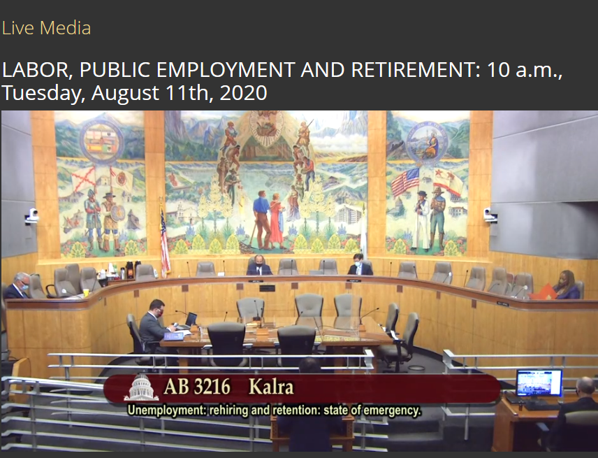 LAuerhahn's tweet photo. Over 50 workers and advocates giving powerful testimony in support of @Ash_Kalra's #AB3216 at the Senate Labor Committee. A just recovery must include all of us. #RightOfRecall https://t.co/6ZzILGUkPs