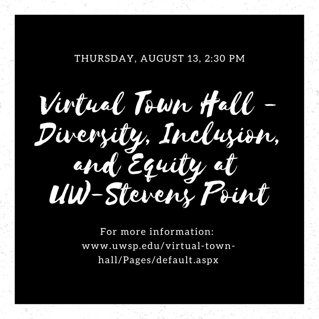 Please join us, Chancellor Patterson, the Student Government Association, and other campus leaders for this important conversation! #YouMatter #PointCares #UWSP