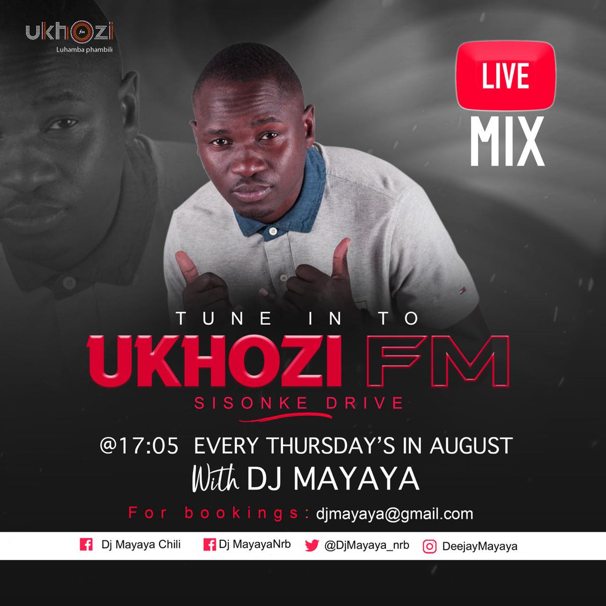 Iparty iyaqhubeka... <a href="/ukhozi_fm/">Ukhozi FM Official 📻</a>   with Dj Mayaya please tune in@17: 05 Every Thursday's in August.

#SisonkeDrive 
#UkhoziFM
#womensmonth2020