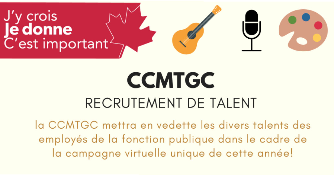 donnerautravail's tweet photo. Vous avez du talent à revendre? La #CCMTGC invite les fonctionnaires talentueux à soumettre une vidéo de 30 secondes mettant en valeur leur talent pour son gala de lancement! https://t.co/KfN86Zg21Z https://t.co/LyOI6ZEvNA