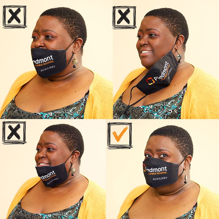 PiedmontHealth's tweet photo. Face masks are only effective when worn properly. Your mask should cover your nose and mouth.

We must all do our part to minimize transmission of COVID-19 and protect each other. #KeepCaringOn https://t.co/cdwPNeLKvv