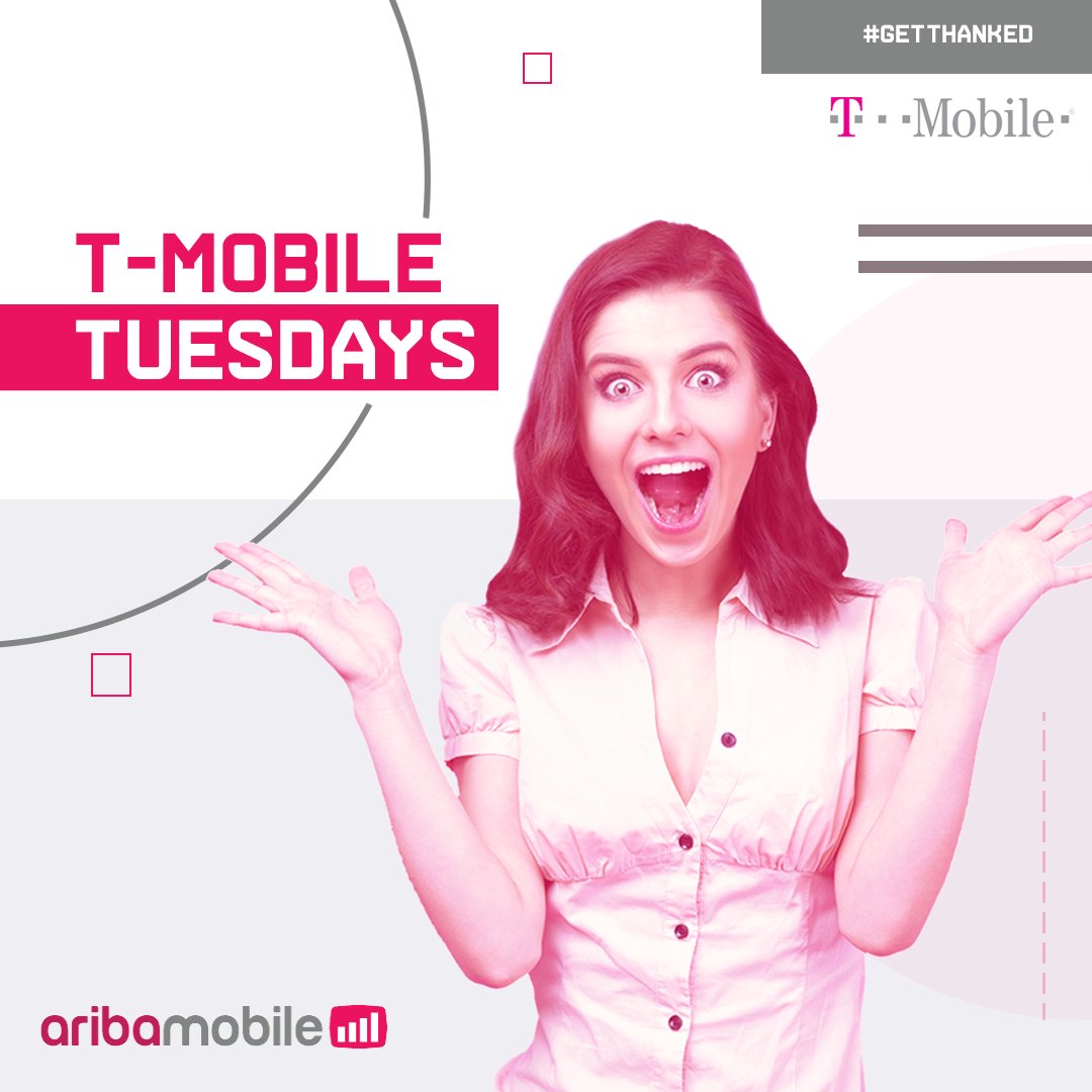 AribaMobile's tweet photo. Happy T-Mobile Tuesday! Get free stuff and great deals from brands you love—just for being a T-Mobile or Sprint customer. 💗📱 https://t.co/2lNGfNKvki