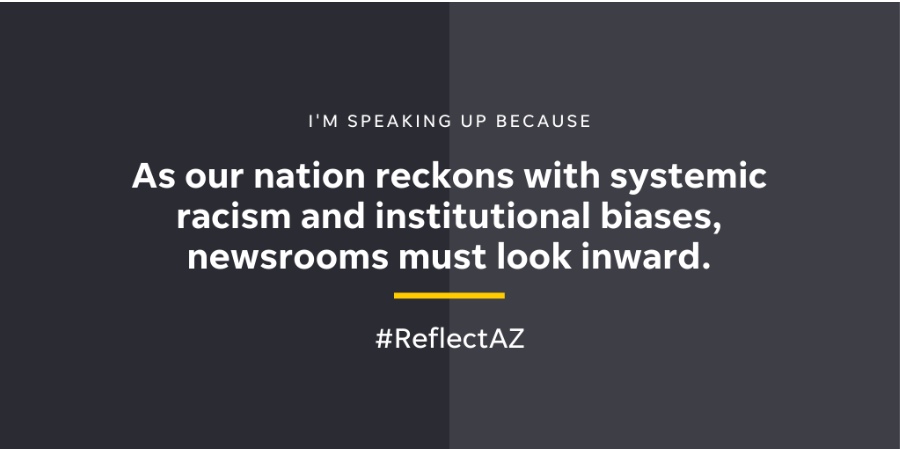 I have had too many journalists of color, especially young Black, Indigenous, Latina female journalists of color say to me: Why are we paid less? Why aren't we editors? Why is there no one in all the news directorship offices who look like me? #ReflectAZ  @azcentral now.