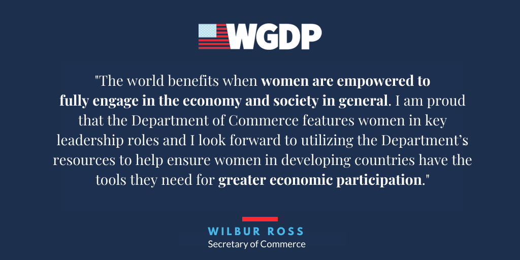 SecretaryRoss's tweet photo. "The world benefits when women are empowered to fully engage in the economy and society in general."
#WDGP https://t.co/Kiz6FwZECL