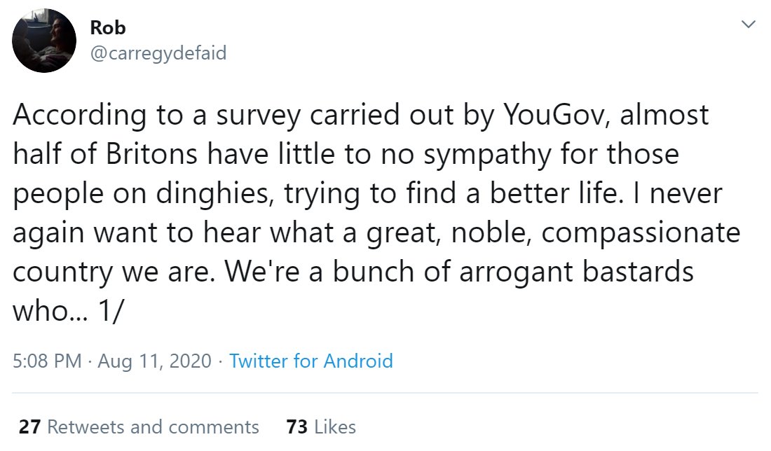 You've probably seen tweets about a YouGov survey which says 'almost half of Britons have little to no sympathy' for 'the migrants' crossing the channel.On the left is one of the tweets, and on the right is how YouGov presented it.It is worth looking a bit deeper...