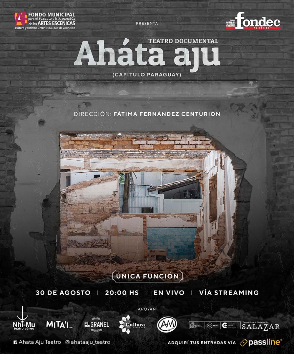 chefcaroluna's tweet photo. Por fin estrenaremos la obra Aháta aju, un trabajo hermoso que se viene realizando desde diciembre del 2019 y que podrán ver por streaming este domingo 30 de agosto a las 8pm (Py). 

Este es el link para adquirir los tickets y ver la obra desde Paraguay. 
https://t.co/IDhoAYdv6e https://t.co/RDAyqI4yvU
