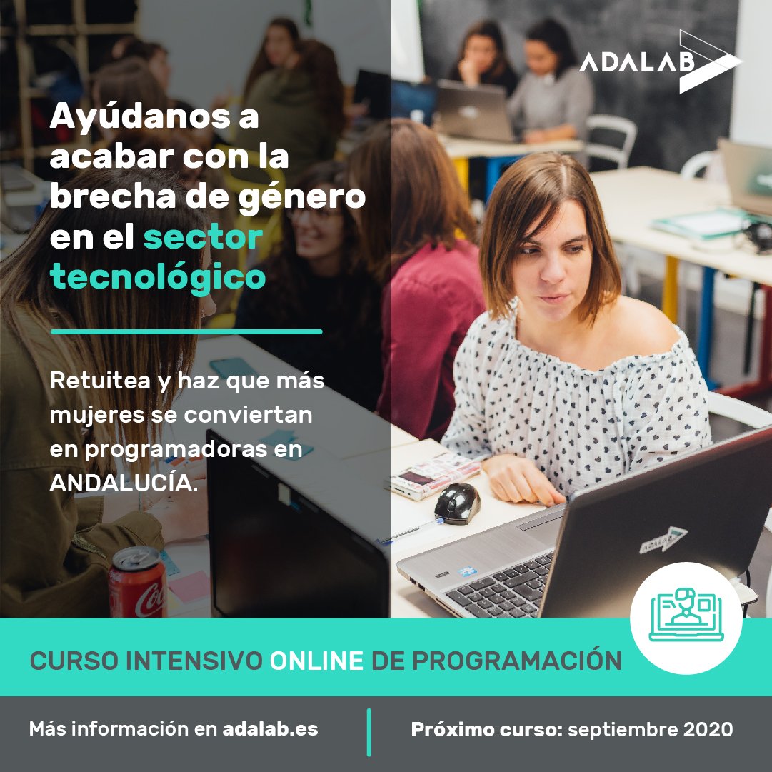 Adalab_Digital's tweet photo. Si quieres que en #Andalucia también haya #programadoras ayúdanos compartiendo nuestro #cursosonline para mujeres con otras comunidades/meetups de Andalucía o añádelas al adjunto👇 
https://t.co/NHwqrLcQA0

Gracias por ayudarnos a crear diversidad
@AlmeriaJS @YesWeTech @HackLabAl https://t.co/hneUfLvqDi