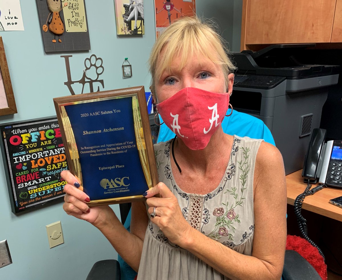SPMPropertyMgmt's tweet photo. Congratulations to Shannon Atchenson, Service Coordinator at Episcopal Place, for being recognized by the American Association of Service Coordinators for her outstanding service during the Covid-19 pandemic. Way to go, Shannon. Thank you for your hard work and dedication! https://t.co/iTBn4LZn36