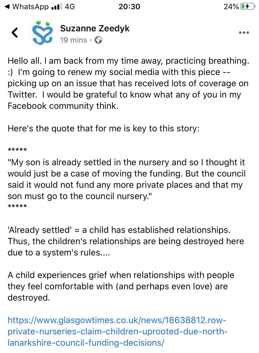 ffsfairfunding1's tweet photo. This from Suzanne Zeedyke sums it all up ⁦@EarlyYearsNLC⁩ ⁦@nlcpeople⁩ we like suzanne are experts in this field, plse listen to us and help us protect and care for our chldn. This may mean looking again at your budgeting ⁦@DB_AKODS⁩ https://t.co/IqAjK744jI
