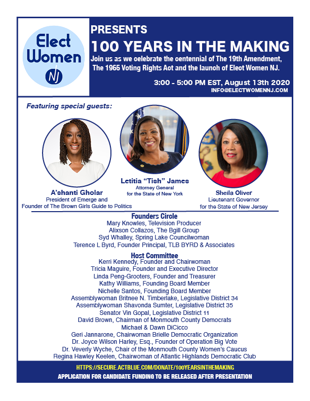 Elect Women NJ (@electwomennj) on Twitter photo 🔥Inspiring speakers
✅Outstanding Founders Circle & HostCommittee
💥Tickets available; link in bio!
🗳Let’s get ready to Elect Women in NJ
<a href="/AshantiGholar/">A'shanti F. Gholar</a> <a href="/NewYorkStateAG/">NY AG James</a> <a href="/LtGovOliver/">Lt. Governor Sheila Oliver</a> <a href="/shavondasumter/">Shavonda E. Sumter</a> @AswTimberlake <a href="/vingopal/">Vin Gopal</a> #ElectWomenNJ #ElectWomen 🔥Inspiring speakers
✅Outstanding Founders Circle & HostCommittee
💥Tickets available; link in bio!
🗳Let’s get ready to Elect Women in NJ
<a href="/AshantiGholar/">A'shanti F. Gholar</a> <a href="/NewYorkStateAG/">NY AG James</a> <a href="/LtGovOliver/">Lt. Governor Sheila Oliver</a> <a href="/shavondasumter/">Shavonda E. Sumter</a> @AswTimberlake <a href="/vingopal/">Vin Gopal</a> #ElectWomenNJ #ElectWomen