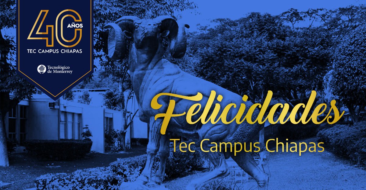 Muchas Felicidades al <a href="/TECcampusCHS/">TEC campus Chiapas</a>  por estas primeras cuatro décadas de transformar vidas con alegría y pasión. ¡un abrazo a la distancia! 💙🫂🐏🎉