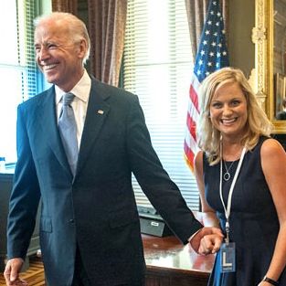 CJCurtisJohnson's tweet photo. BREAKING: multiple sources have told me that Biden has chosen the esteemed Leslie Knope of Pawnee, Indiana, to be his 2020 running mate #MakeWafflesGreatAgain https://t.co/NAohHZ8liN