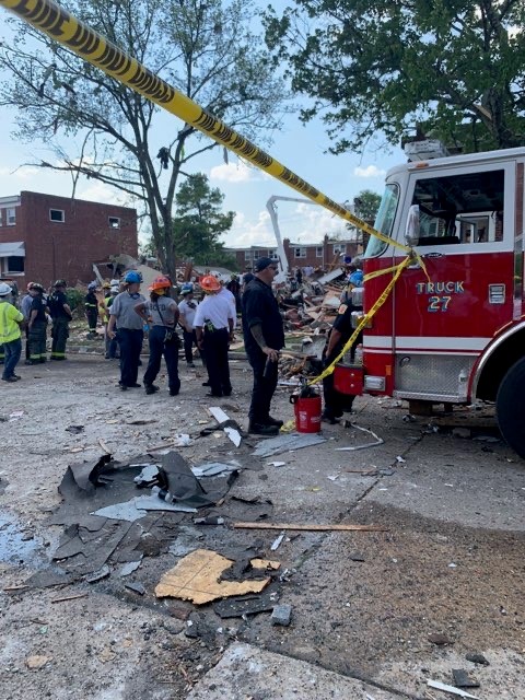 RedCross's tweet image. As those affected by the #BaltimoreExplosion navigate the aftermath, @RedCrossNCGC volunteers are on the ground supporting first responders and providing emotional support, health services, food, and shelter for those who need it. Follow @RedCrossNCGC for updates.
