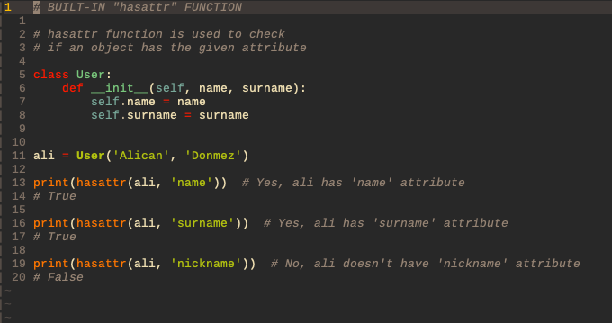 flowfelis's tweet image. Day 31/100 of #100DaysOfPythonTips. Today is an easy one. The built-in &apos;hasattr&apos; function. If you ever find yourself asking: &quot;Does my object hasattr x?&quot; Let&apos;s learn🐍⚕️
#Python #Python3 #100DaysOfCode #DEVCommunity #CodeNewbies