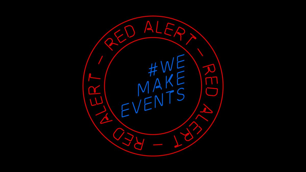 Today I am standing shoulder to shoulder with my friends & colleagues in the events industry. The red alert is for the government to give urgent help to a forgotten sector & the people in it who have been hit hardest by the Covid-19 lockdown & restrictions #wemakeevents